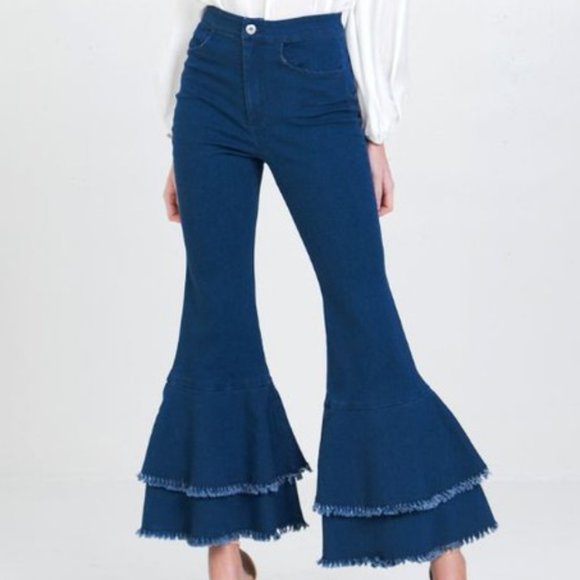 Tiered bell bottom pants Clearance